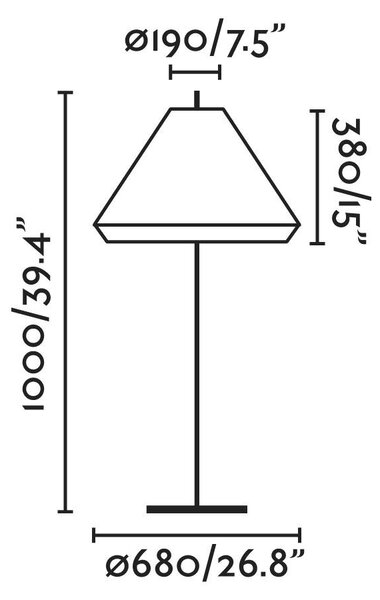 SAIGON šedá/hnědá stojací lampa 1M W70 - FARO