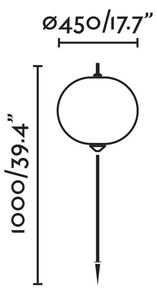 SAIGON šedá/bílá lampa se zápichem 1M R45 - FARO