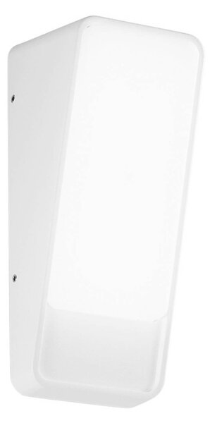 INTEC LED venkovní nástěnné svítidlo Coupe, bílá, výška 20 cm, kov, Bílá / opál, Hliník, Moderní