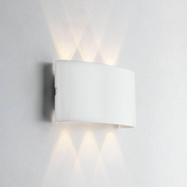 INTEC LED venkovní nástěnné svítidlo Betle, bílá, šířka 17 cm, kov,, Bílá / opál, Hliník, Moderní