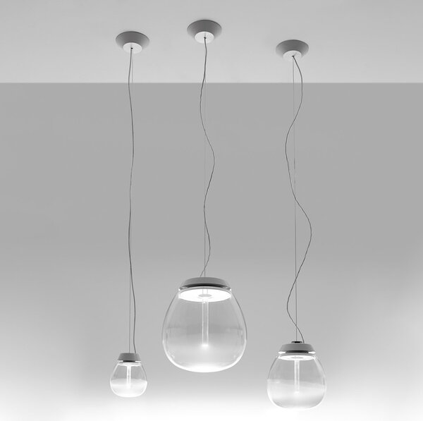 Závěsná svítidlo Artemide, Empatia, stmívatelné, Transparentní, Obývací pokoj, Sklo, Design