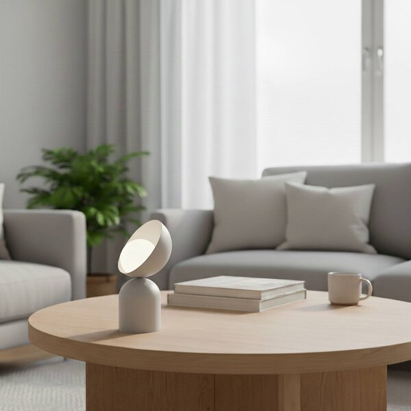 EMIBIG LIGHTING Stolní lampa Boto LN1, šedá, ocel/sklo, výška 31 cm, G9, Hliník / šedá / zinek, Obývací pokoj / jídelna, kov, Moderní