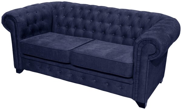 POHOVKA CHESTERFIELD, dřevo, textil, kompozitní dřevo, modrá Livetastic - Pohovky, Online Only