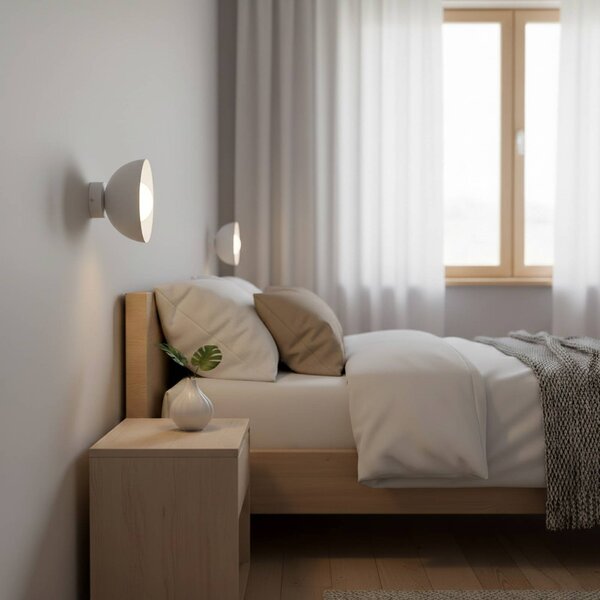EMIBIG LIGHTING Nástěnné světlo Bibi K1, šedé, ocel/sklo, Ø 18 cm, stmívatelný, Hliník / šedá / zinek, Obývací pokoj / jídelna, Sklo, Moderní