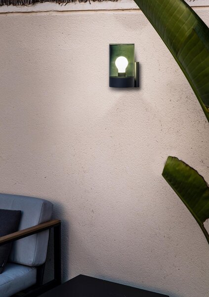 KILA nástěnná lampa, tmavě šedá, kouřová - FARO