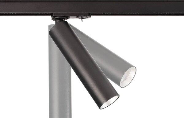 Deko-Light LED kolejnicový spot Slim 1fázový, černý, hliník, 5 W, 2 700 K, stmívatelný, Černá, Obývací pokoj / jídelna, Hliník, Moderní