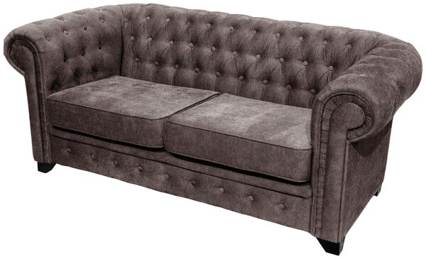 POHOVKA CHESTERFIELD, dřevo, textil, kompozitní dřevo, hnědá Livetastic - Pohovky, Online Only