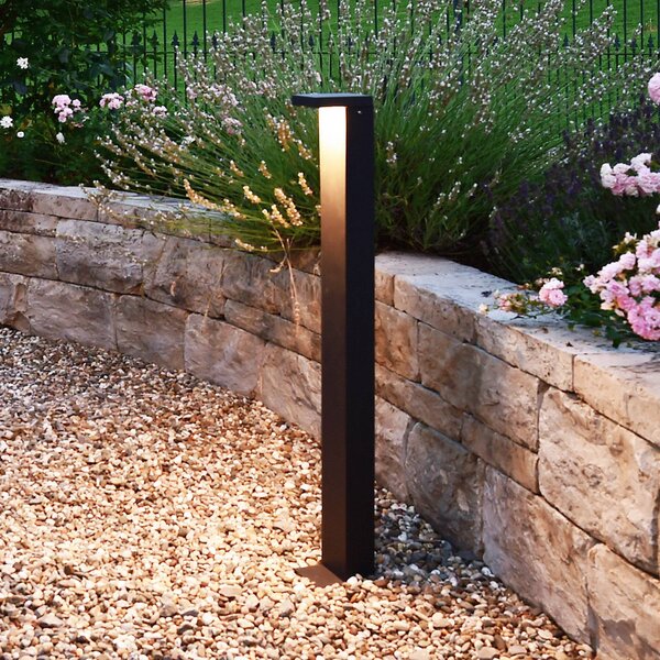Deko-Light LED osvětlení cesty Lerna 1000 tmavě šedé výška 100 cm 7,4 W, Černá, Hliník, Moderní