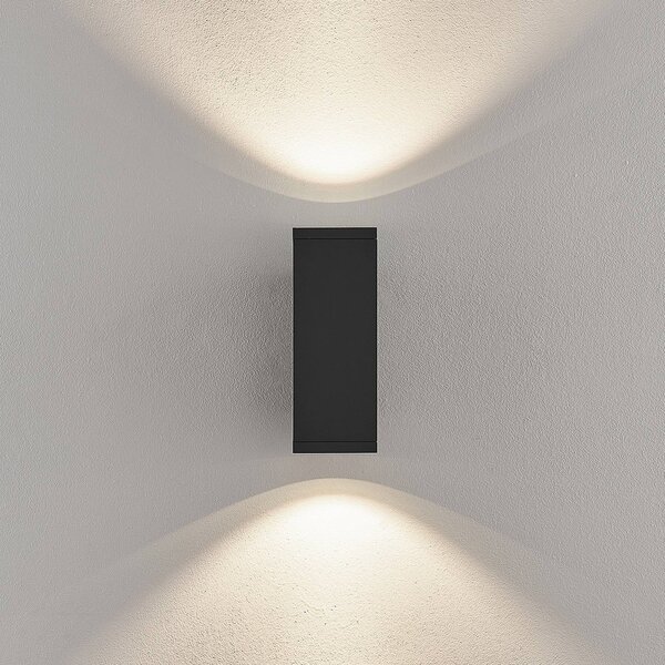 Deko-Light LED venkovní nástěnné svítidlo ShoreLine Pro Square up/down, tmavě šedá, stmívatelný, Černá, Hliník, Moderní
