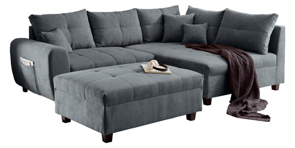 ROHOVÁ SEDAČKA, textil, kompozitní dřevo, antracitová MID.YOU - Sedací soupravy, Online Only