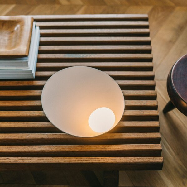 Stolní lampa Vibia, Musa, stmívatelné, Béžová, Obývací pokoj, Kov, Moderní