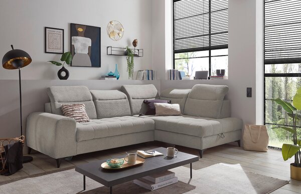 ROHOVÁ SEDAČKA, textil, šedohnědá MID.YOU - Sedací soupravy, Online Only