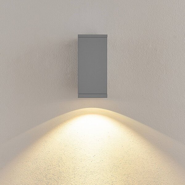 Deko-Light LED venkovní nástěnné svítidlo ShoreLine Pro Square, světle šedá, 830/840, stmívatelný, Hliník / šedá / zinek, Hliník, Moderní