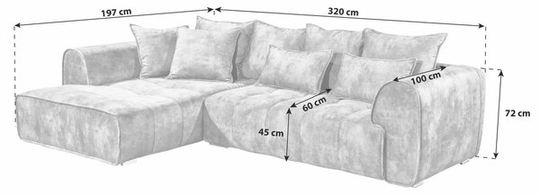 ROHOVÁ SEDAČKA, textil, šedá MID.YOU - Sedací soupravy, Online Only