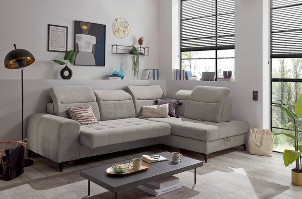 ROHOVÁ SEDAČKA, textil, šedohnědá MID.YOU - Sedací soupravy, Online Only