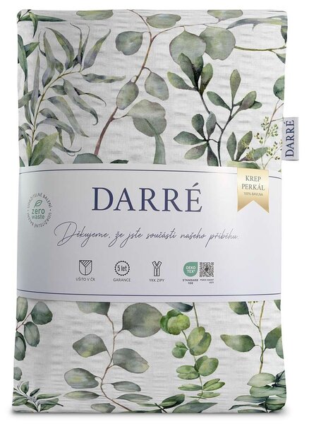 DARRÉ Krepové perkálové povlečení Listy eukalyptu Velikost: 140 x 200 + 70 x 90