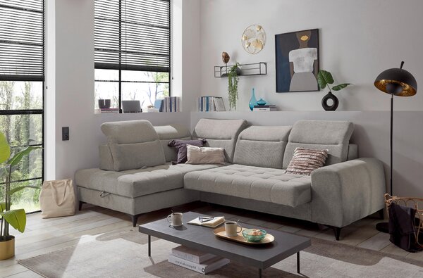 ROHOVÁ SEDAČKA, textil, šedohnědá MID.YOU - Sedací soupravy, Online Only