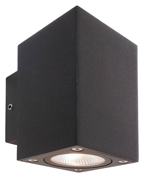Deko-Light LED venkovní nástěnné svítidlo Cubodo Double Mini, hliník, tmavě šedé, Černá, Hliník, Moderní