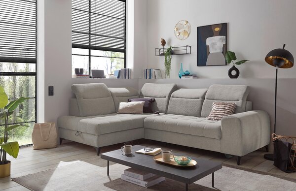 ROHOVÁ SEDAČKA, textil, šedohnědá MID.YOU - Sedací soupravy, Online Only