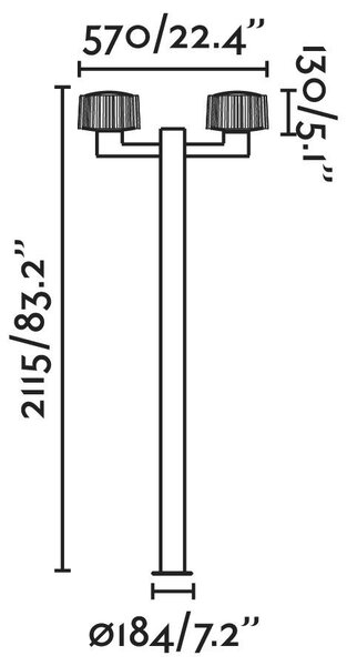 FARO 74435F2-04 MUFFIN sloupková lampa, tmavě šedá, 2XE27 - FARO