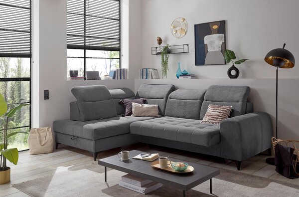ROHOVÁ SEDAČKA, textil, antracitová MID.YOU - Sedací soupravy, Online Only