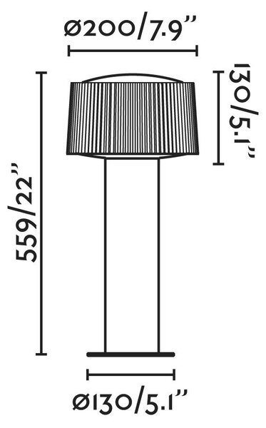MUFFIN sloupková lampa, tmavě šedá, H610 - FARO