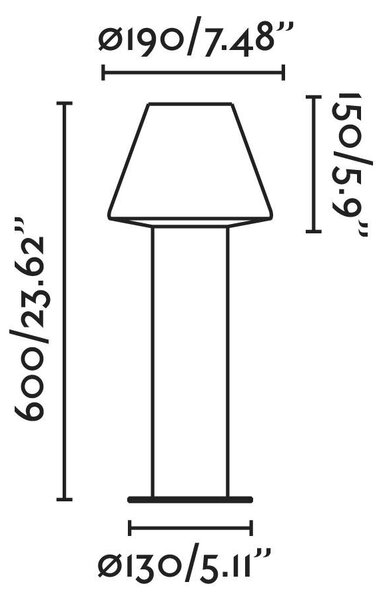 MISTU sloupková lampa, tmavě šedá, H610 - FARO