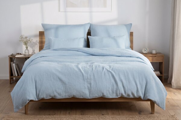 DARRÉ Celoroční mušelínové povlečení Ice Blue - GOTS Velikost: atypický 200 x 200 + 2 x 70 x 90