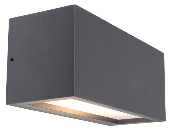Deko-Light Venkovní nástěnné svítidlo Rilongo uzavřené, nahoru/dolů, hliník, tmavě šedé, stmívatelný, Černá, Hliník, Moderní, Nástěnné svítidlo / světlem dolů