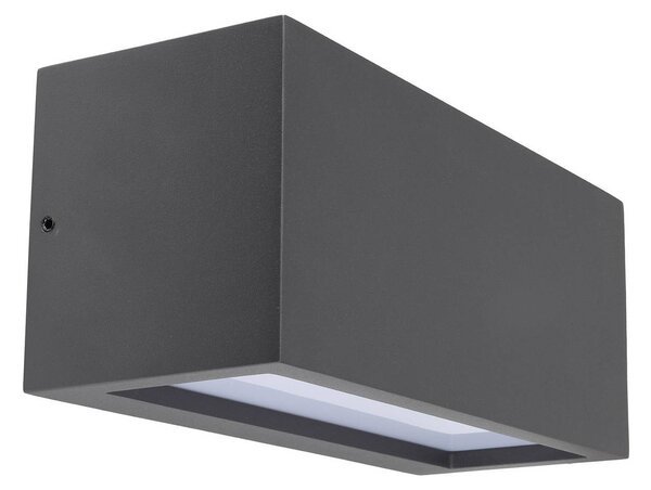 Deko-Light Venkovní nástěnné svítidlo Rilongo uzavřené, nahoru/dolů, hliník, tmavě šedé, stmívatelný, Černá, Hliník, Moderní, Nástěnné svítidlo / světlem dolů