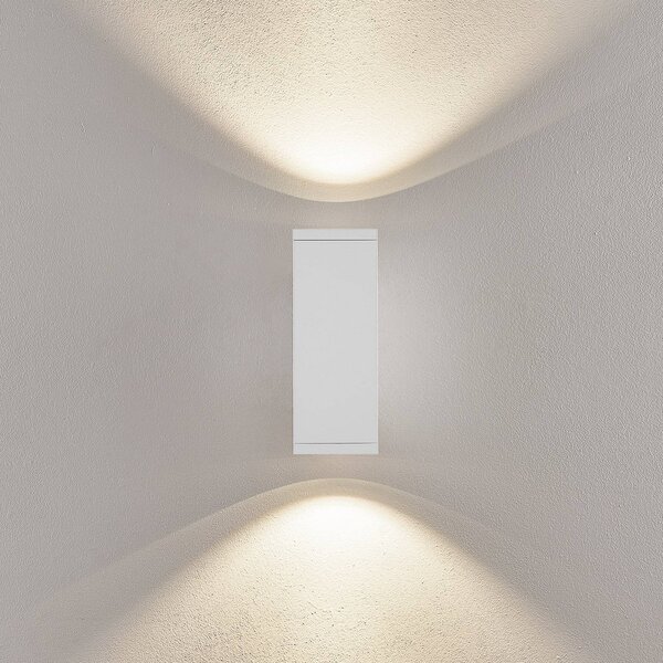 Deko-Light LED venkovní nástěnné svítidlo ShoreLine Pro Square up/down, bílá, stmívatelný, Bílá / opál, Hliník, Moderní
