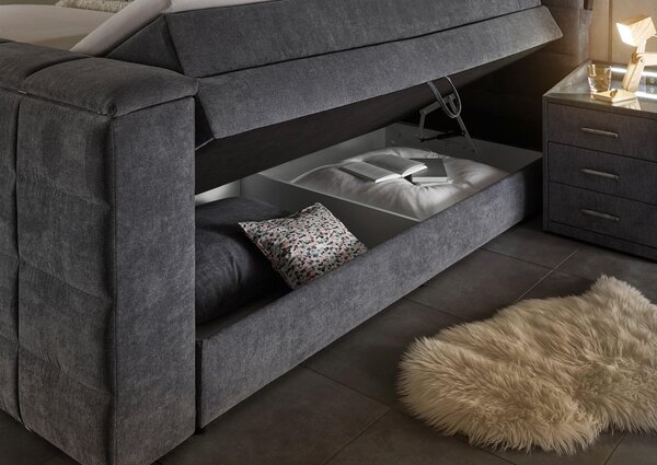 POSTEL BOXSPRING, 180/200 cm, antracitová Carryhome - Postele s úložným prostorem, Online Only