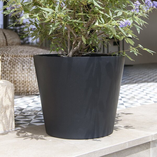 Květináč Bucket černý S, ⌀ 50 cm x v 40 cm, 6,5 kg, 57l