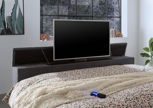 POSTEL BOXSPRING, 180/200 cm, antracitová Carryhome - Manželské postele, Online Only