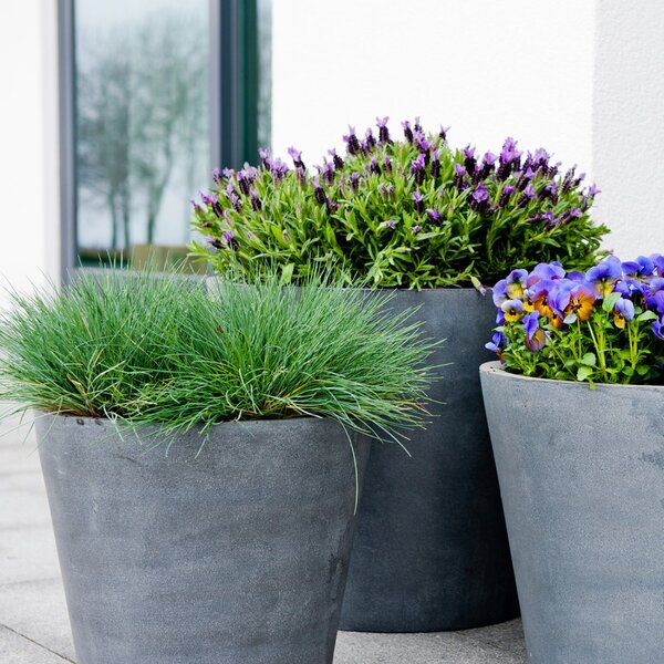 Květináč Bucket šedý S, ⌀ 50 cm x v 40 cm, 6,5 kg, 57l