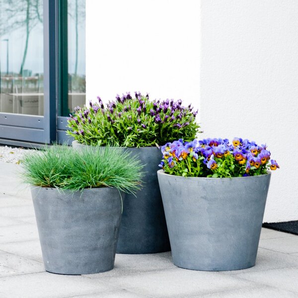 Květináč Bucket šedý S, ⌀ 50 cm x v 40 cm, 6,5 kg, 57l