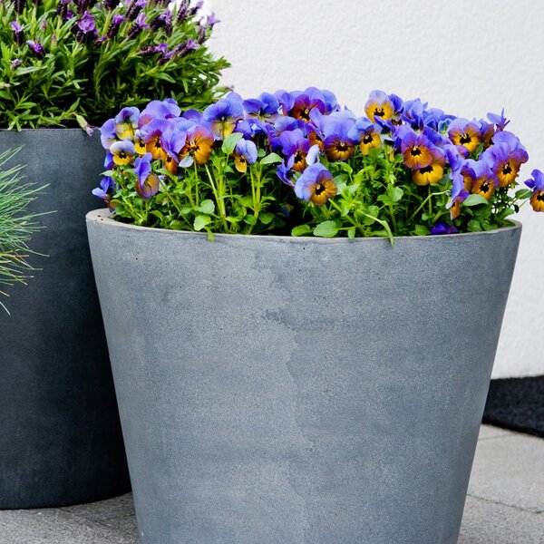 Květináč Bucket šedý S, ⌀ 50 cm x v 40 cm, 6,5 kg, 57l