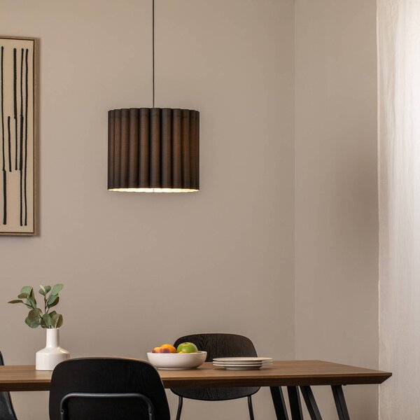 Duolla Závěsné světlo Aria, černé, mikrovlákno, E27, stmívatelný, Černá, Obývací pokoj / jídelna, Textil / tkanina / hedvábí