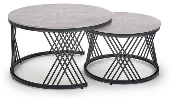 SADA 2x Konferenční stolek ELEGRA 60/40 cm šedá