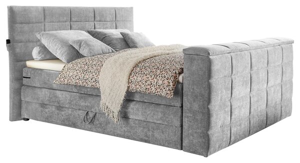 POSTEL BOXSPRING, 180/200 cm, barvy stříbra Carryhome - Postele s úložným prostorem, Online Only