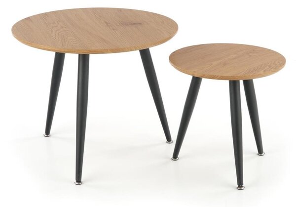 SADA 2x Konferenční stolek ZENYA 60/40 cm dub/černá