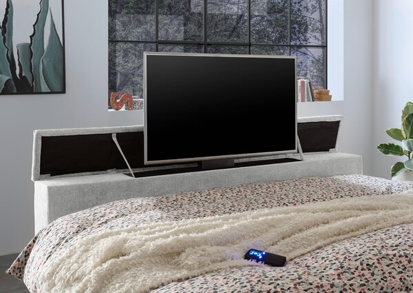 POSTEL BOXSPRING, 180/200 cm, barvy stříbra Carryhome - Postele s úložným prostorem, Online Only