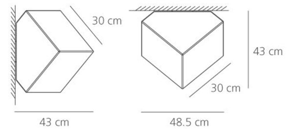 Artemide stropní/nástěnné svítidlo Edge 30 E27 max. 12 W