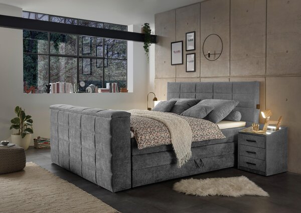 POSTEL BOXSPRING, 180/200 cm, tmavě šedá Carryhome - Postele s úložným prostorem, Online Only