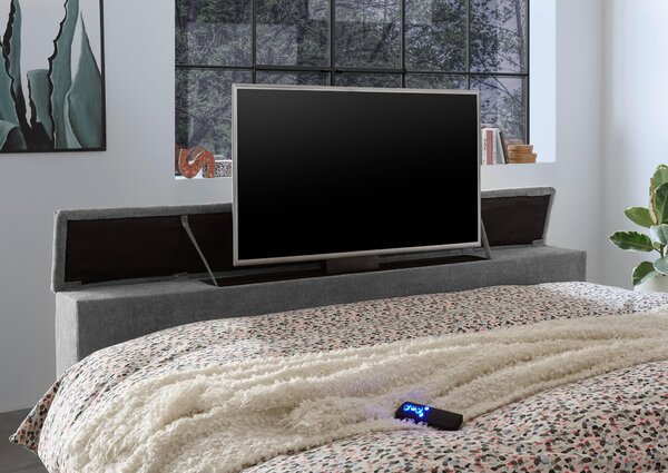 POSTEL BOXSPRING, 180/200 cm, tmavě šedá Carryhome - Postele s úložným prostorem, Online Only