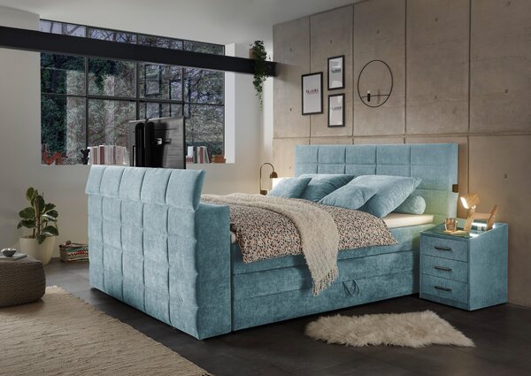 POSTEL BOXSPRING, 180/200 cm, modrá Carryhome - Postele s úložným prostorem, Online Only