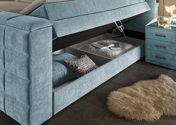 POSTEL BOXSPRING, 180/200 cm, modrá Carryhome - Postele s úložným prostorem, Online Only