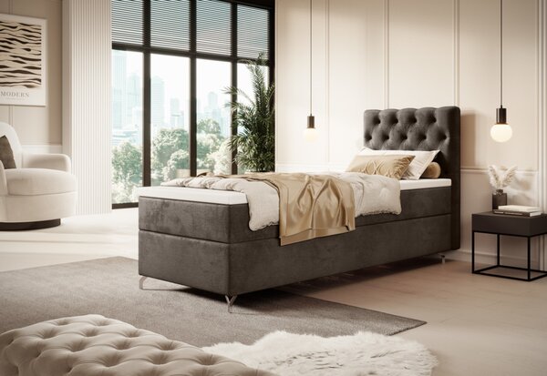 Čalouněná postel boxspring FESTER, 80x200, Monolith 97, levá