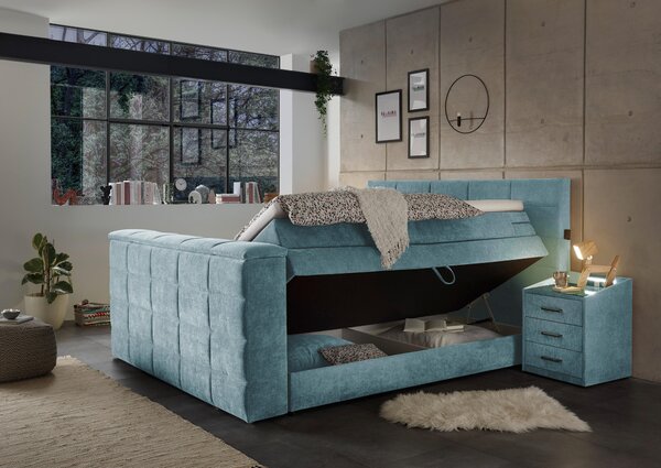 POSTEL BOXSPRING, 180/200 cm, modrá Carryhome - Postele s úložným prostorem, Online Only