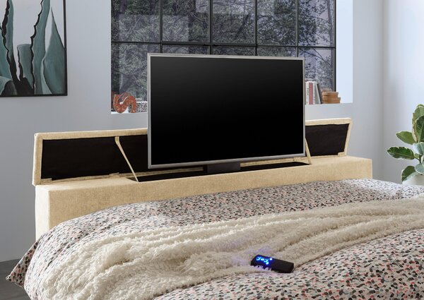POSTEL BOXSPRING, 180/200 cm, pískové barvy Carryhome - Manželské postele, Online Only